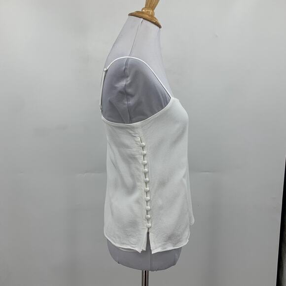 Joie Tank Top Womens XS Extra Small White Fabric Round Button Lined Camisoles - Picture 3 of 11